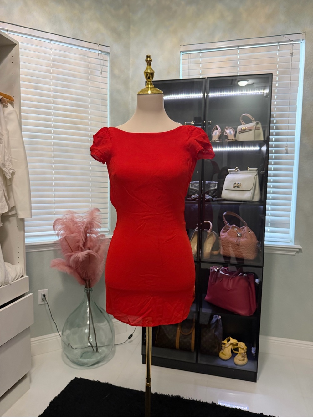 Women's ReformationRed Puff-Sleeve Bodycon Dress dress . Super soft material.